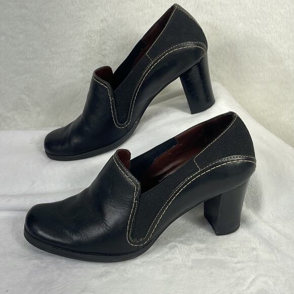 Naturalizer Leather and Flex Chunk Heel Black Shoe Size 6.  Classic and Cute! - Picture 2 of 15